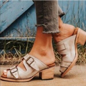 Freebird by Steven Grey Caprice Boho Western Block Heel Mule Sandals Women's 10